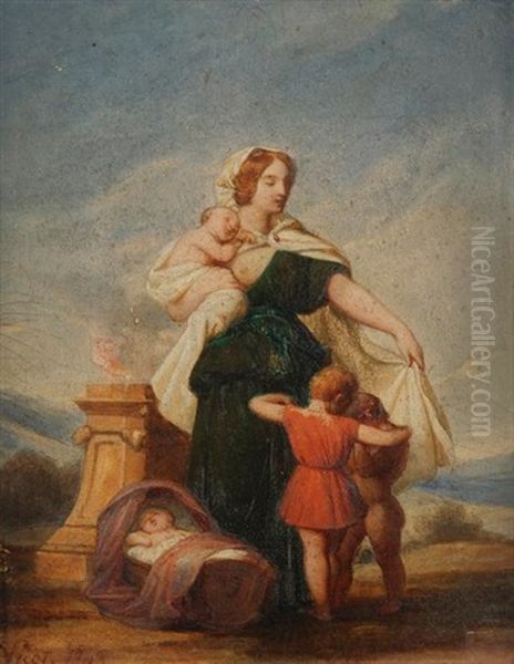 La Charite Oil Painting by Francois Edouard Picot