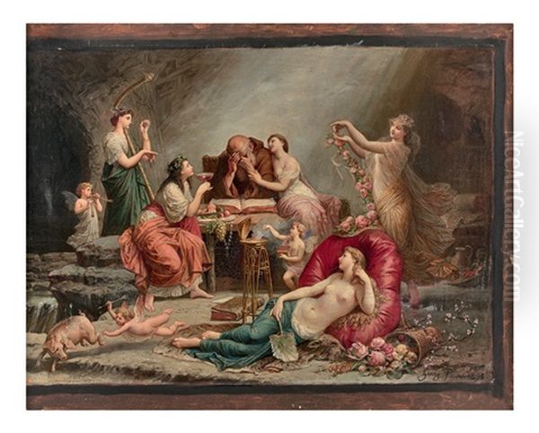 La Tentation De Saint Antoine Oil Painting by Henri Pierre Picou