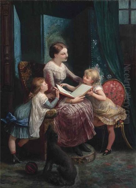 Story Time Oil Painting by Henri Pierre Picou