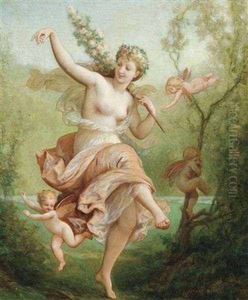 Nymphe Dansant Oil Painting by Henri Pierre Picou