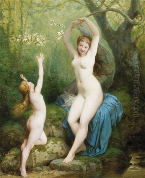 Deux Nymphes Oil Painting by Henri Pierre Picou