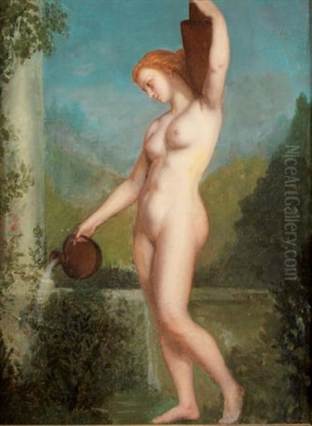 Jeune Femme A La Fontaine Oil Painting by Henri Pierre Picou