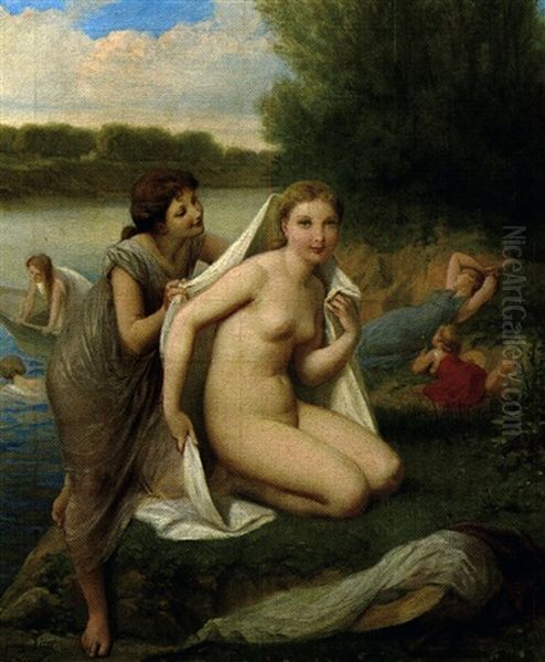 Les Baigneuses Oil Painting by Henri Pierre Picou