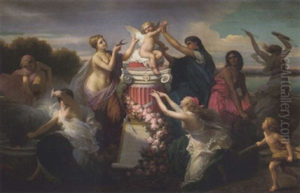 Les Nymphes Et L'amour Oil Painting by Henri Pierre Picou