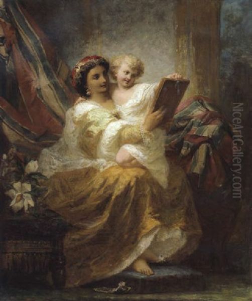 Familienidylle Oil Painting by Henri Pierre Picou