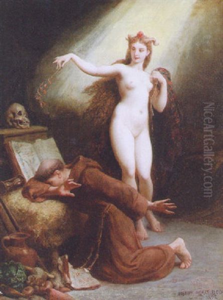 Temptation Of Saint  Anthony Oil Painting by Henri Pierre Picou