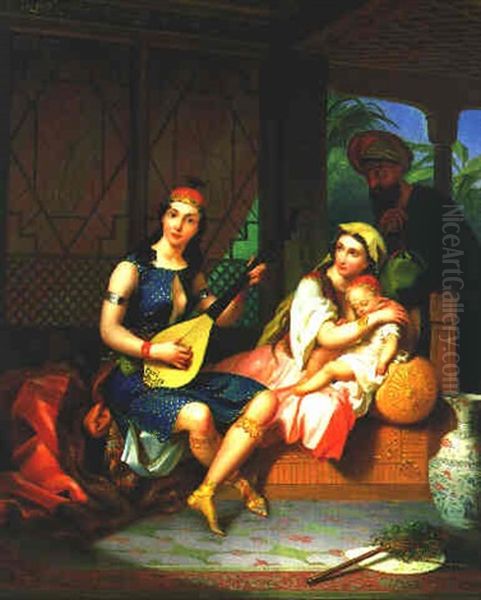 Musikalische Unterhaltung Oil Painting by Henri Pierre Picou