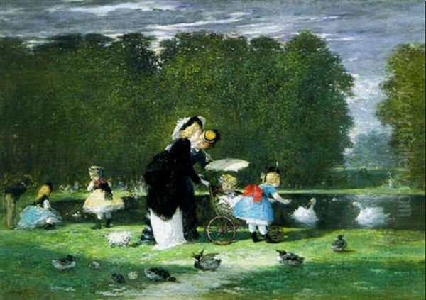 Jeux D'enfants Oil Painting by Henri Pierre Picou