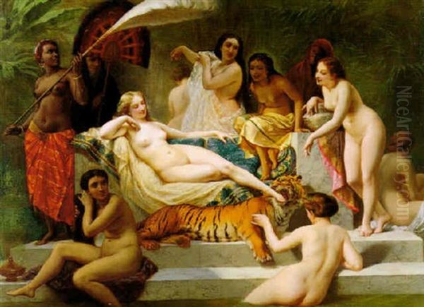 Le Bain Oil Painting by Henri Pierre Picou