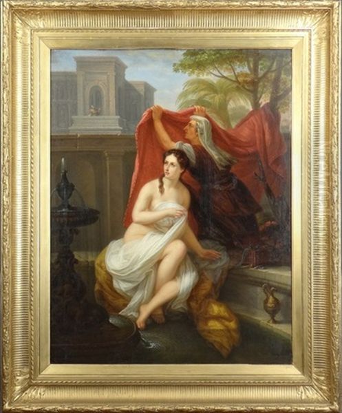 Femme Sortant Du Bain Oil Painting by Charles Picque