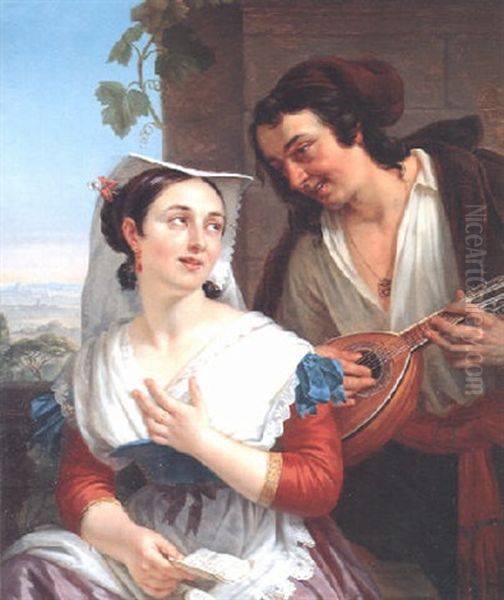 The Duet Oil Painting by Charles Picque