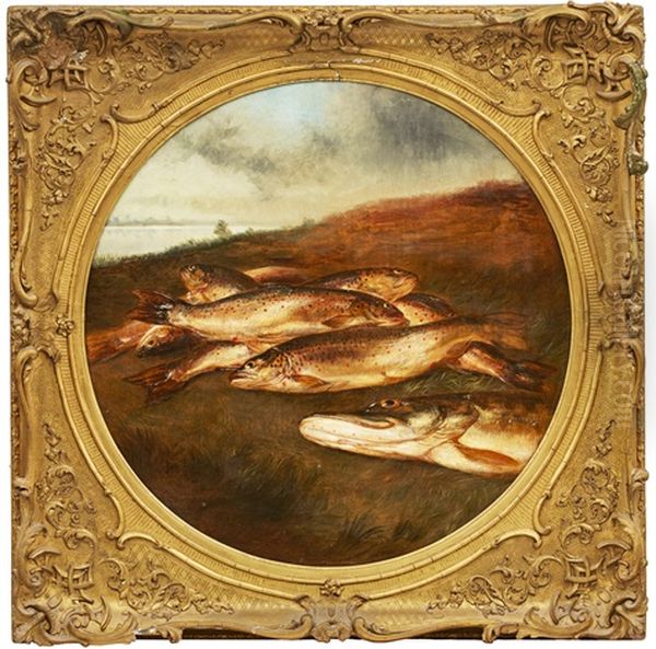 Trout And Pike Oil Painting by Henry James Pidding