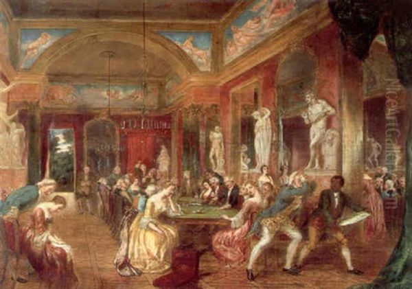 The Games Room, Hamburg Oil Painting by Henry James Pidding