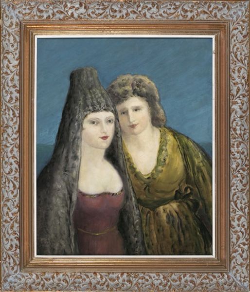 Las Dos Amigas Oil Painting by Mariano Pidelaserra Brias