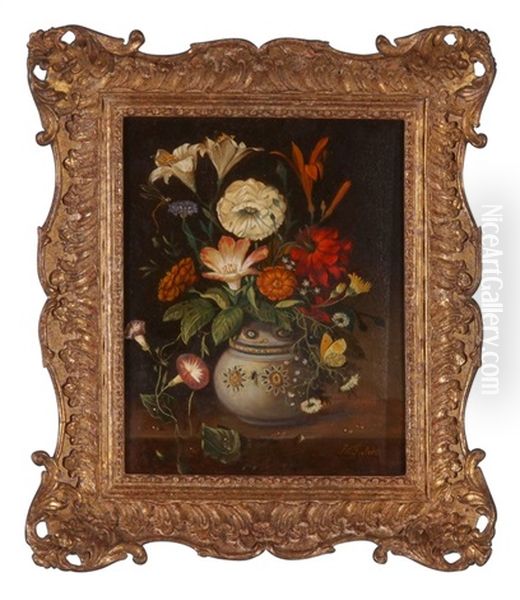 Gegenstucke: Blumenstillleben (pair) by Franz Xaver Pieler