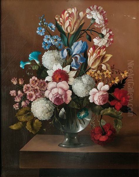 Flowers In A Vase by Franz Xaver Pieler