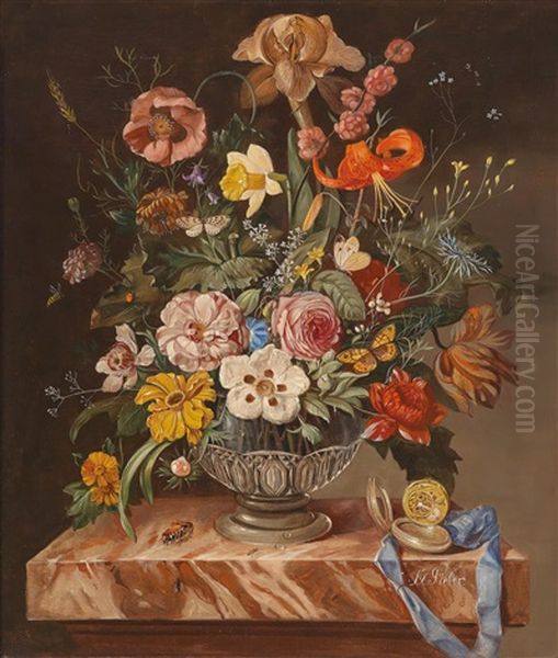 Blumenstuck Mit Taschenuhr by Franz Xaver Pieler