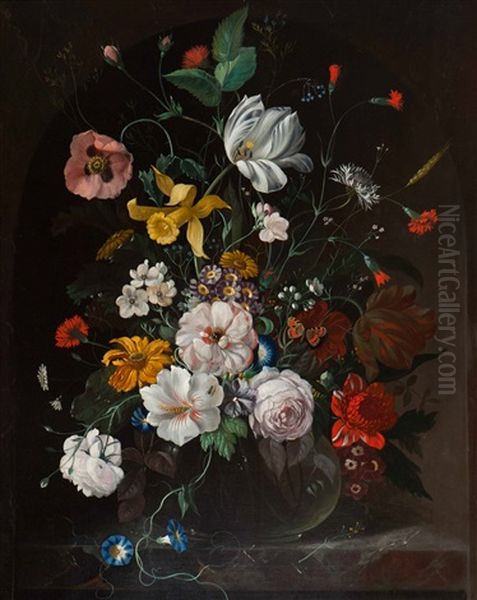 Still Life Of Flowers by Franz Xaver Pieler