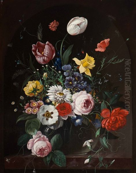 Still Life Of Flowers by Franz Xaver Pieler