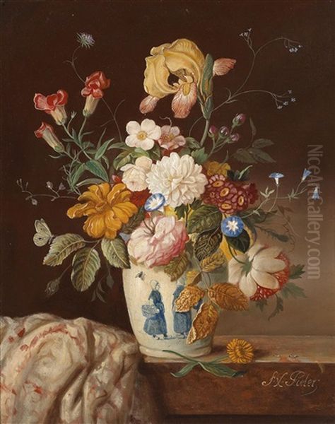 Blumenstuck In Hollandischer Vase by Franz Xaver Pieler