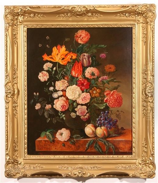 Floral Still Life Oil Painting by Franz Xaver Pieler