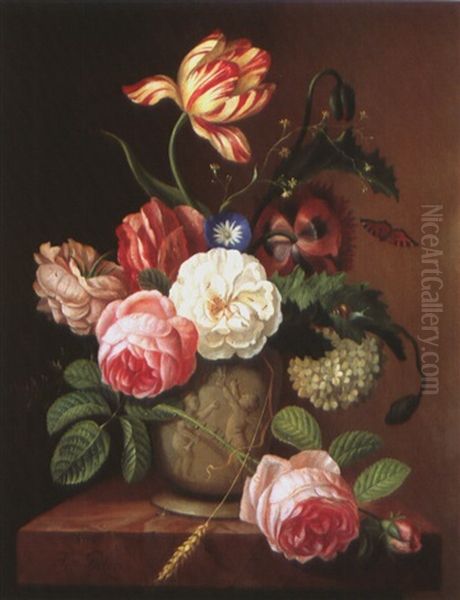 Blumenstilleben In Vase Oil Painting by Franz Xaver Pieler