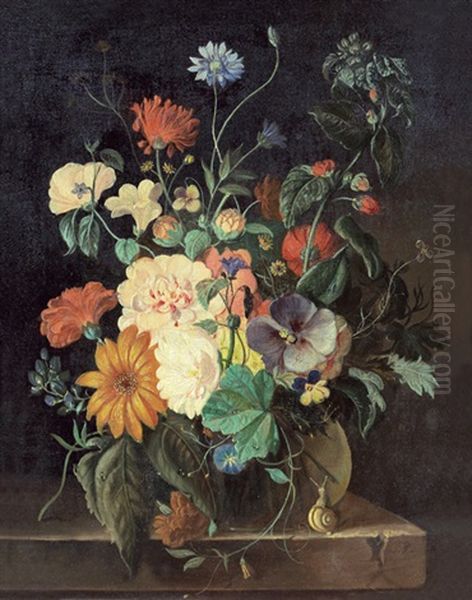 Blumenstillleben Oil Painting by Franz Xaver Pieler