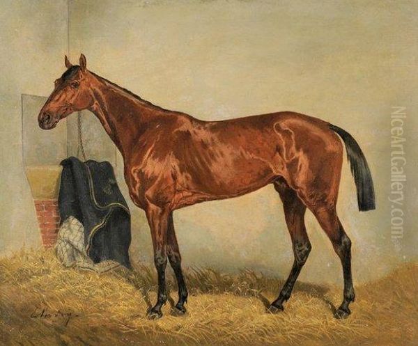 Cheval A Ecurie Oil Painting by Ernest Alexandre Bodoy