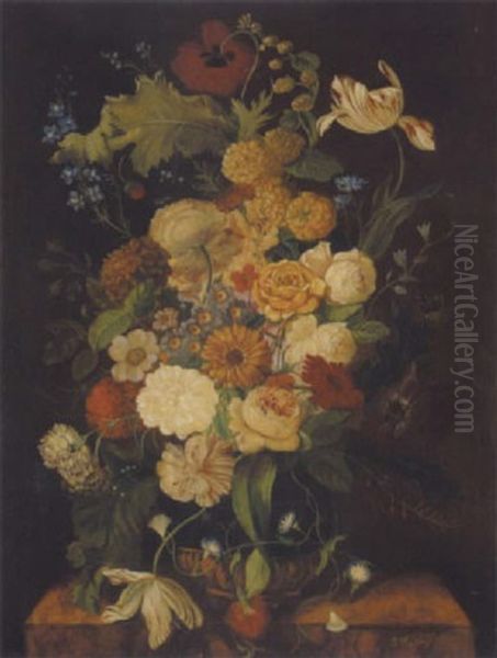 Blumenstillleben In Vase by Franz Xaver Pieler