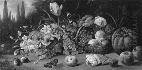 Blumen- Und Fruchtestilleben by Franz Xaver Pieler