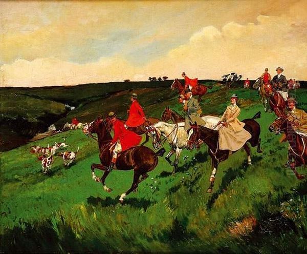 Chasse A Courre Oil Painting by Ernest Alexandre Bodoy