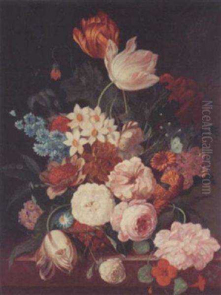 Still Life Of Flowers by Franz Xaver Pieler