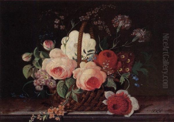 Ein Blumenkorb by Franz Xaver Pieler