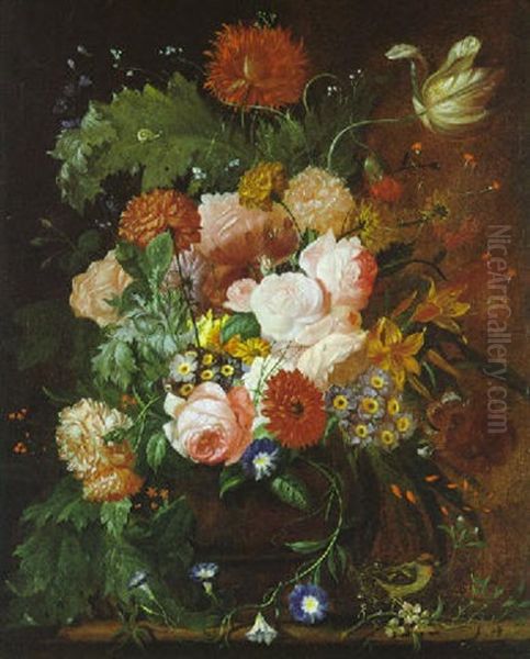 Groses Blumenstilleben Oil Painting by Franz Xaver Pieler