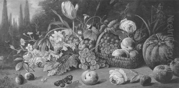 Blumen- Und Fruchtestilleben by Franz Xaver Pieler