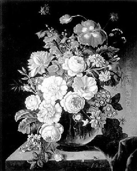 Formal Floral Still Life by Franz Xaver Pieler