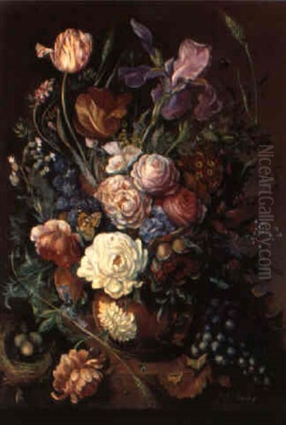 Blumen In Vase Oil Painting by Franz Xaver Pieler