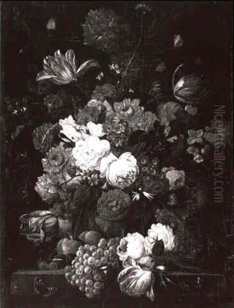 Blumenstilleben In Barockmanier Oil Painting by Franz Xaver Pieler