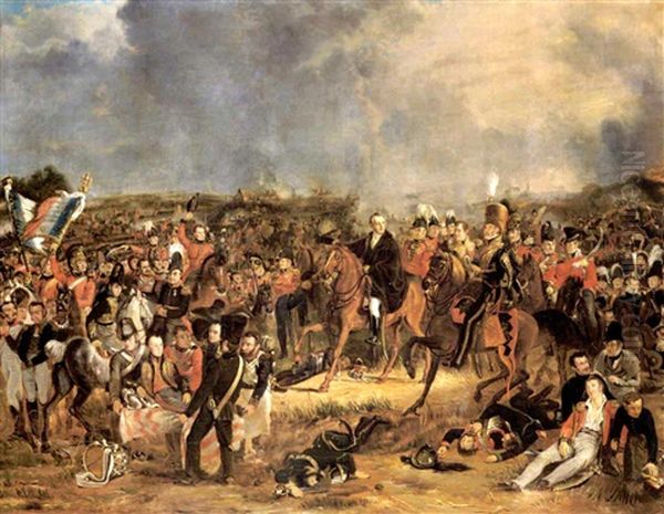 The Duke Of Wellington And Marshal Blucher After The Battle Of Waterloo Oil Painting by Jan Willem Pieneman