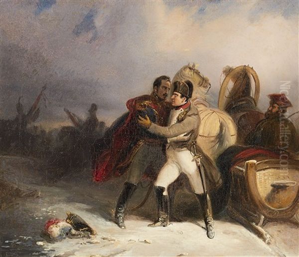 Napoleon During The Russian Campaign Oil Painting by Nikolaas Pieneman