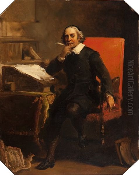 Joost Van Den Vondel Oil Painting by Nikolaas Pieneman