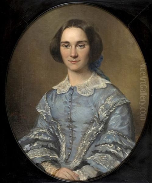 Portrait Of Mrs. Van Gerken Oil Painting by Nikolaas Pieneman