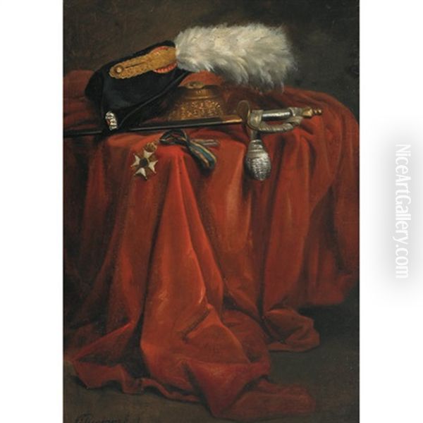 An Officer's Dressing Table Oil Painting by Nikolaas Pieneman