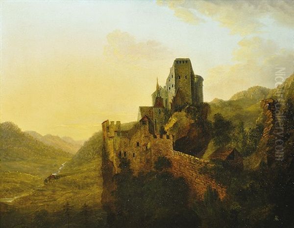 Hrad Nad Udolim Oil Painting by August Bedrich Piepenhagen