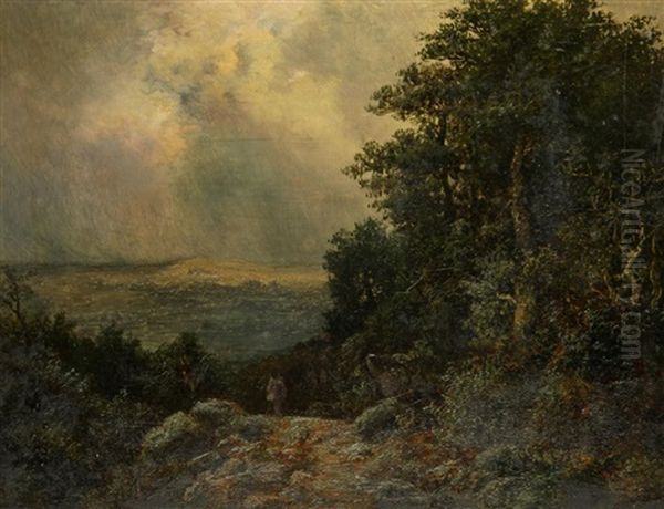 Landschaft Mit Pilger Oil Painting by August Bedrich Piepenhagen