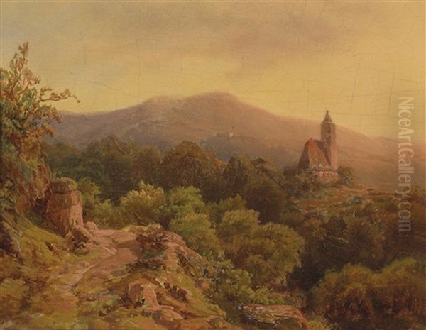 Sommerabend Oil Painting by August Bedrich Piepenhagen