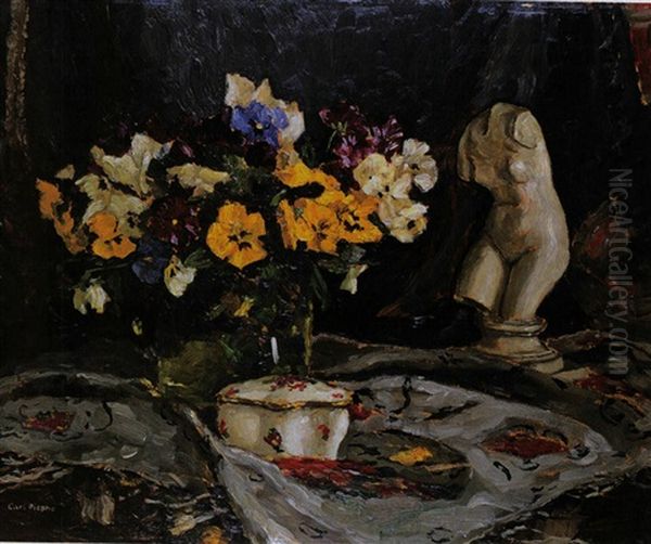 Stilleben Mit Blumenstrauss Und Torso by Karl Johann Nikolaus Piepho