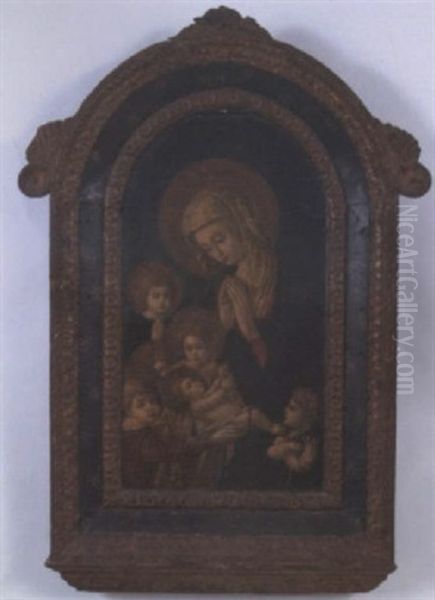 Madonna And Child With St. John And Angels Oil Painting by  Pier Francesco Fiorentino