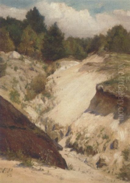 A Sunlit Ravine Oil Painting by Charles Franklin Pierce