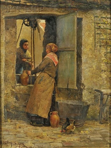 A Rest From The Chores Oil Painting by H. Winthrop Pierce